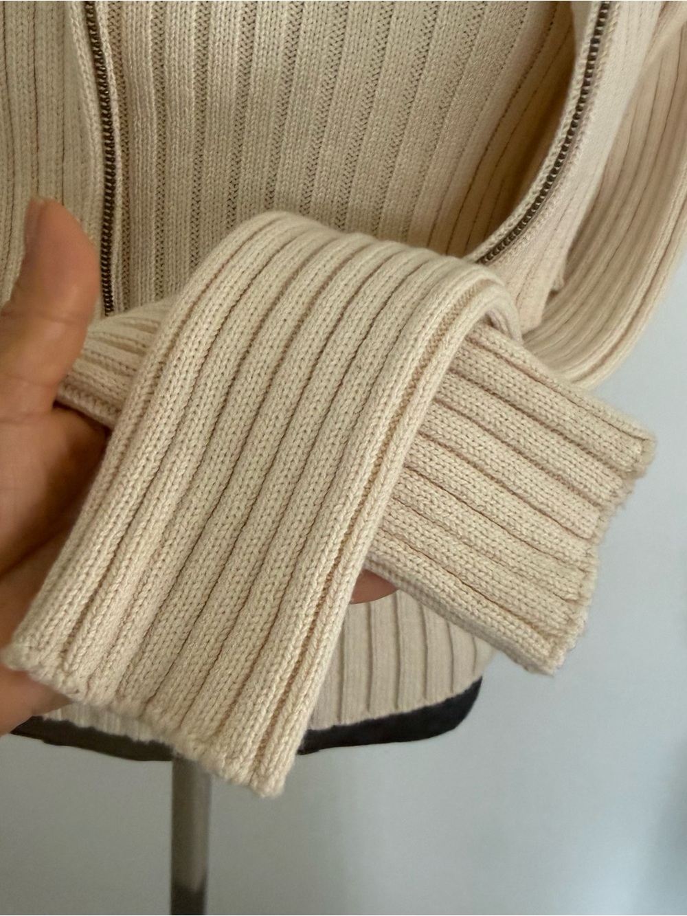 Mango Cream Ribbed Turtleneck Sweater - Picture 6 of 13